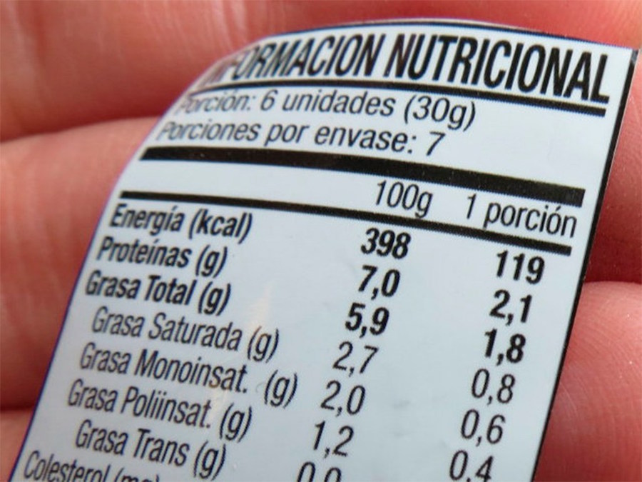 etiqueta nutrición alimentos